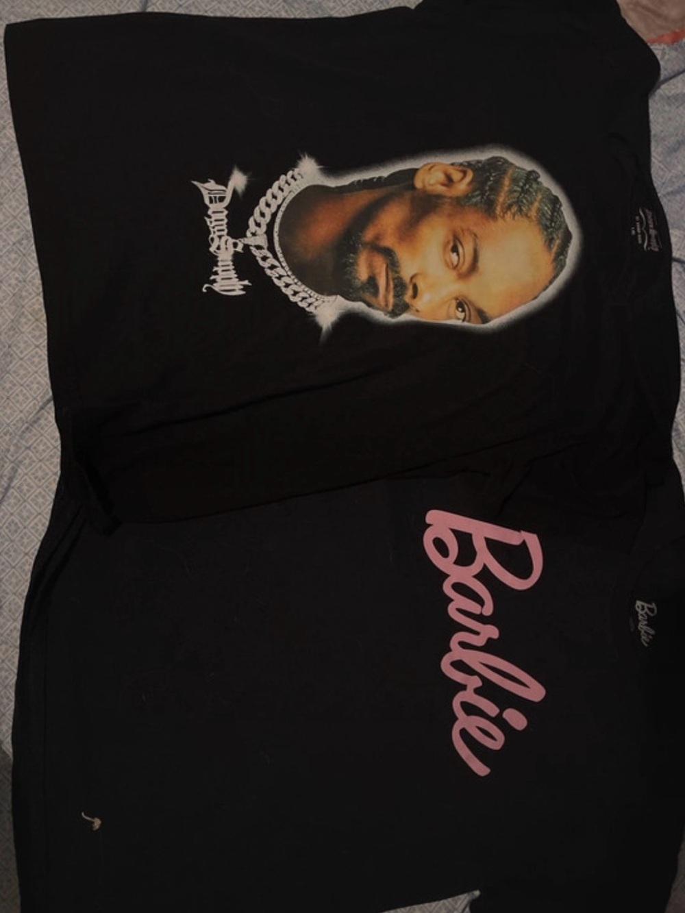 2 Black Graphic Tee with Snoop Dogg Portrait